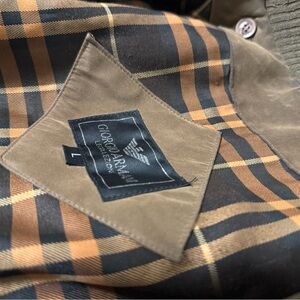 Giorgio Armani Brown and Tan Checkered Blazer